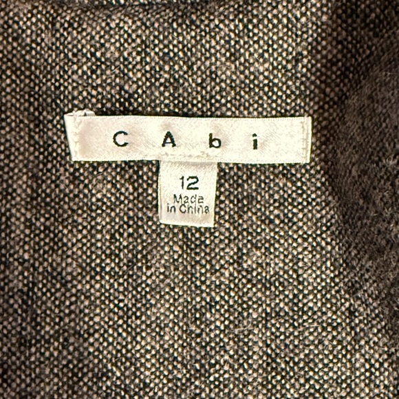 Cabi Shakespeare Tweed Overcoat Grayish/Brown Size 12 Wool Blend Knee Length - Picture 4 of 17
